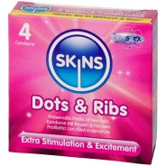 Skins Dots & Ribs Condooms 4 stuks