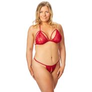 NORTIE Friia Red BH en Kruisloze G-string Set Plus Size
