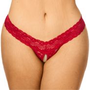 NORTIE Malin Red Orgasm Kruisloze Parel G-string Plus Size