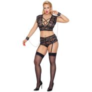 Cottelli Bondage Kruisloze Set met Handboeien Plus Size