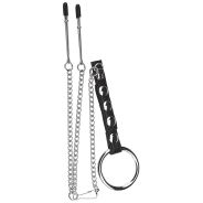 Blue Line C&B Gear Penisring met Tepelklemmen