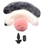 Tailz Snap On! Vibrerende Buttplug met Afstandsbediening en 3 Staarten