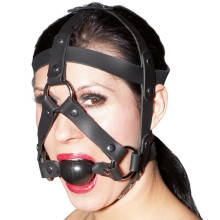 Zado Leather Head Harnas met Gag  1