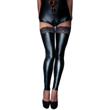 Noir Handmade Wetlook Kousen met Kanten Rand  1