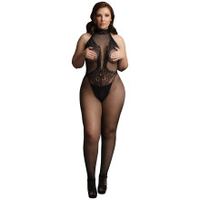 Le Désir Zwarte Catsuit met Halternek Plus Size  1