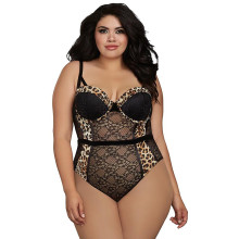 Dreamgirl Teddy met Luipaardprint Plus Size  1