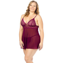 NORTIE Basil Bordeaux Babydoll Set Plus Size