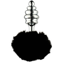 Alive BDSM Line Black Fluffy Twist Metalen Buttplug Large