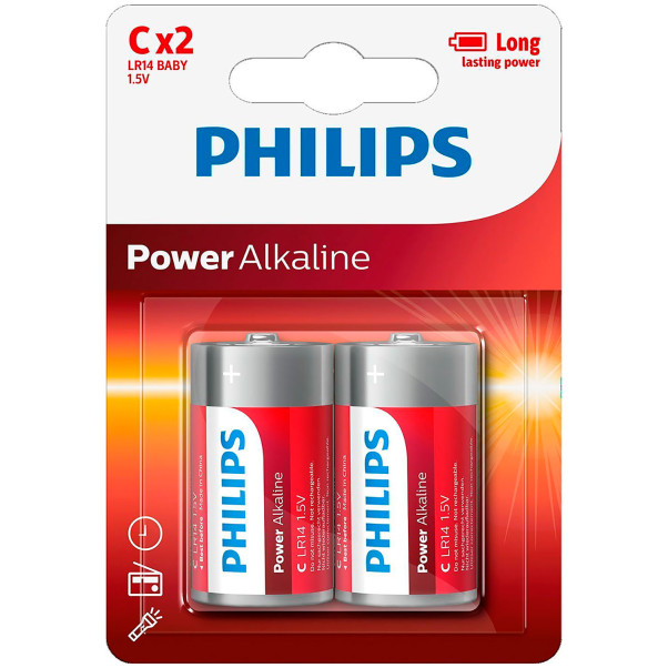 Philips LR14 C Alkaline Batterijen 2 Stuks
