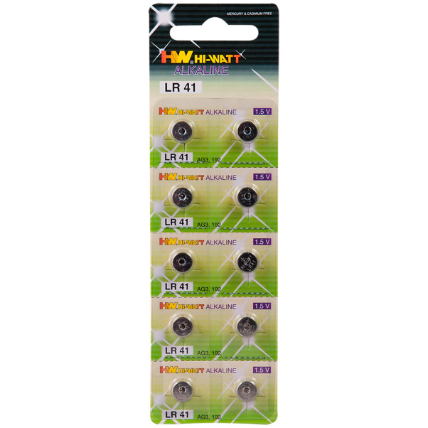 Hi-Watt Alkaline Batterijen AG3 - LR41 10 stuks