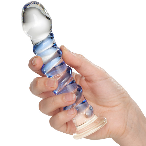 Icicles No 5 Blauwe Glazen Dildo