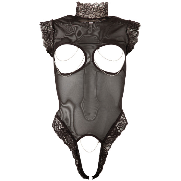 Abierta Fine Bodystocking met Kanten Kraag