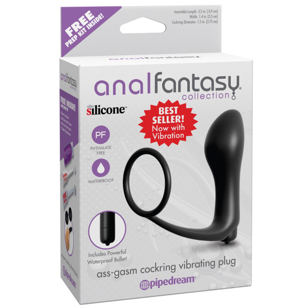 Anal Fantasy Ass-Gasm Cockring met Vibrerende Buttplug