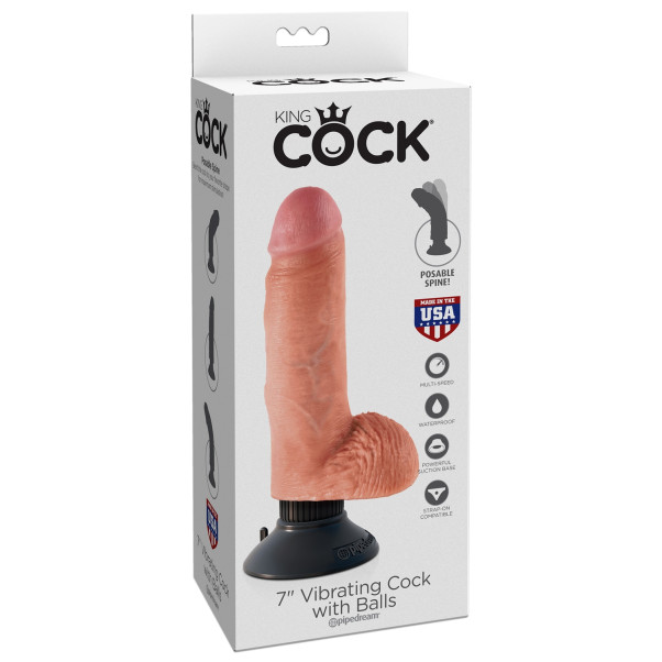 King Cock Realistische Vibrator met Ballen 20 cm