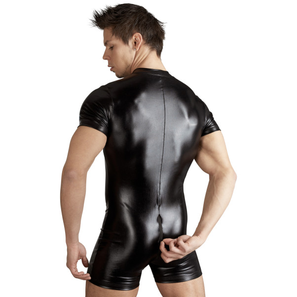 Svenjoyment Wetlook Playsuit met Rits