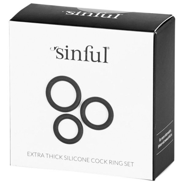 Sinful Extra Dikke Siliconen Cockringset 3 Stuks