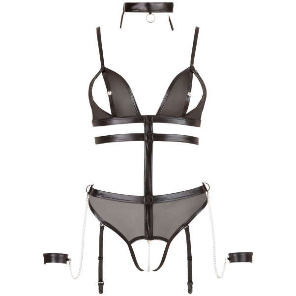 Cottelli Bondage Kruisloze Teddy met Boeien