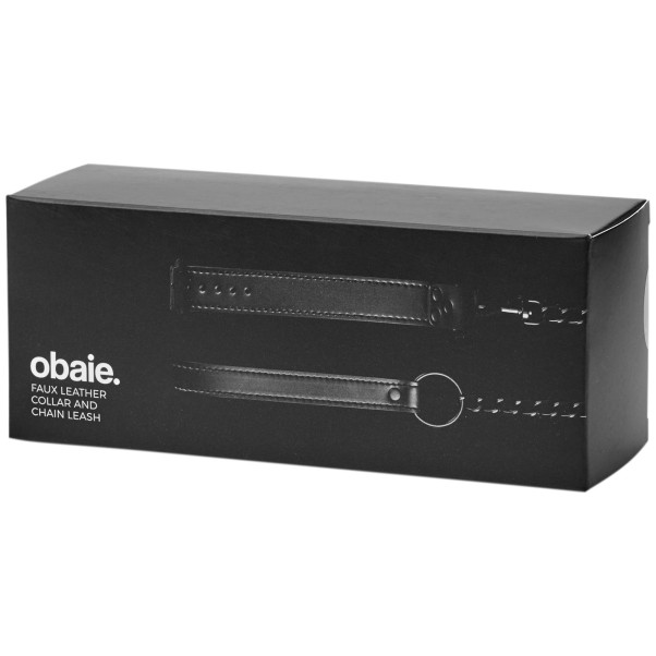 obaie Kunstleren Halsband met Ketting