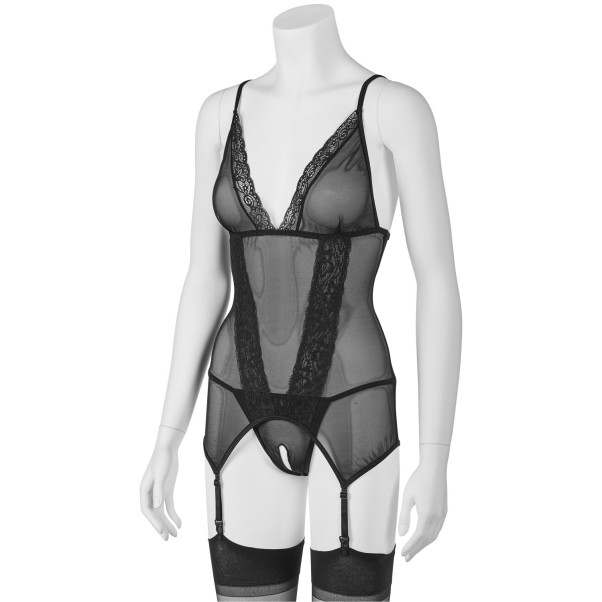 NORTIE Thora Kanten Bodystocking met Jarretels Set