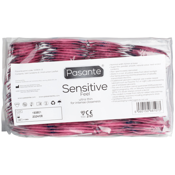 Pasante Sensitive Feel Ultra Thin Condooms 144-Pack