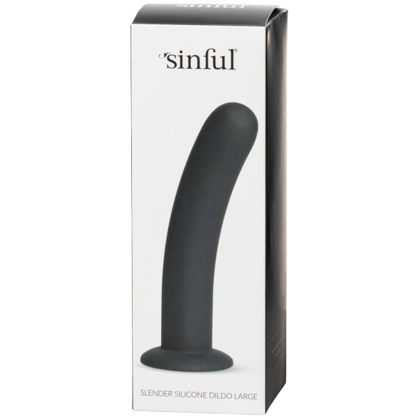 Sinful Slender Siliconen Zwarte Dildo met Zuignap Large