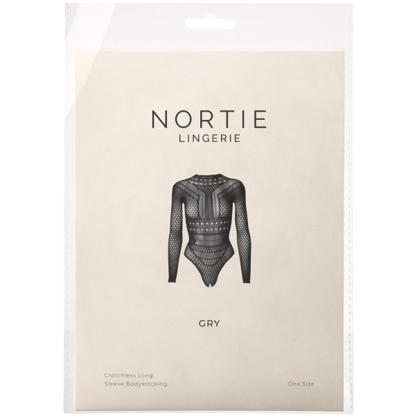 NORTIE Gry Kruisloze Bodystocking met Lange Mouwen