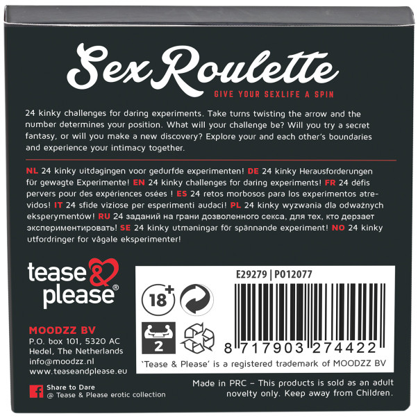 Tease & Please Kinky Seks Roulettespel voor Koppels