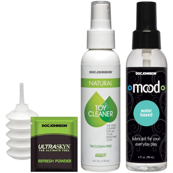 Vac-U-Lock Crystal Jellies op Afstand Bedienbare Strap-On Set