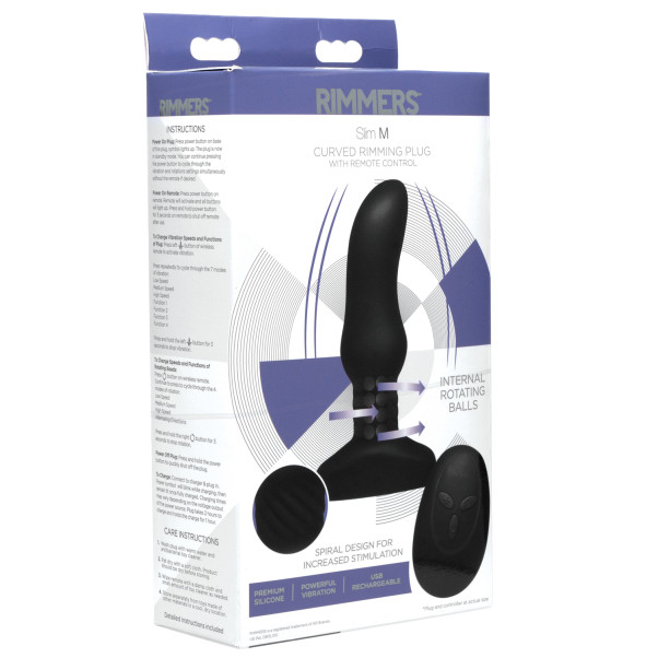 Rimmers Slim Curved Rimming Op Afstand Bedienbare Buttplug