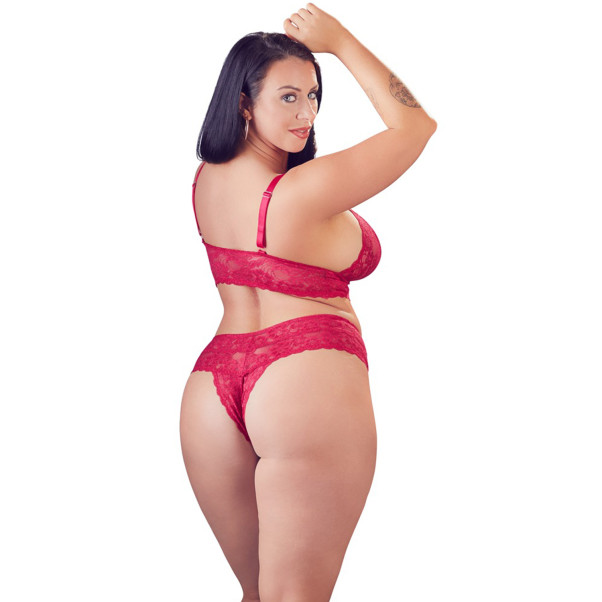 Cottelli Kanten Beha Set Rood Plus Size