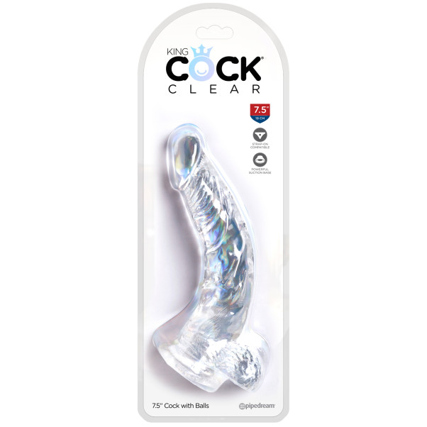 King Cock Clear - Cock with Balls Dildo 20 cm