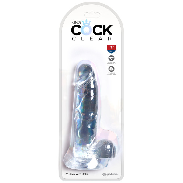 King Cock Doorzichtige Dildo met Ballen 18 cm
