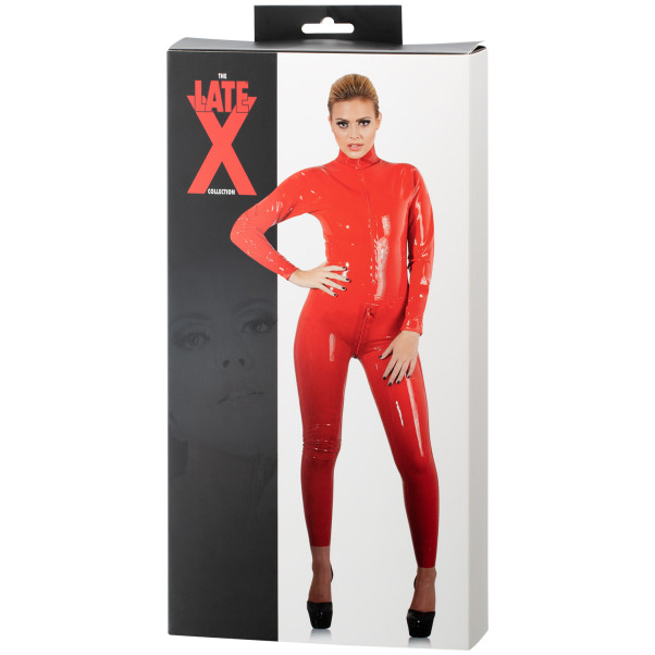 Late X Latex Catsuit met Lange Mouwen Rood