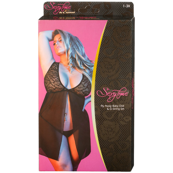 Magic Silk 'Fly Away' Babydoll Kanten Set Plus Size