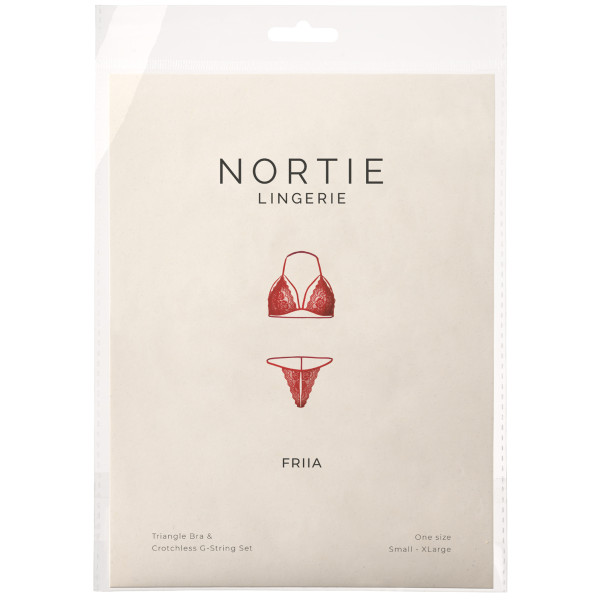 NORTIE Friia Red BH en Kruisloze G-string Set