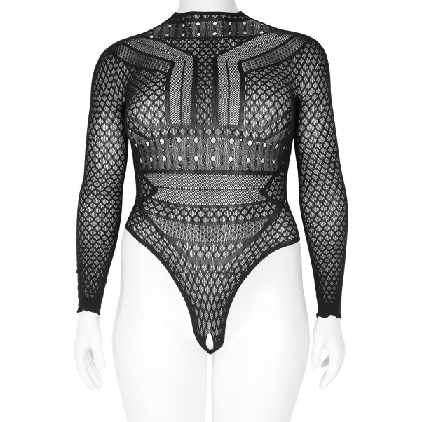 NORTIE Gry Kruisloze Bodystocking Plus Size