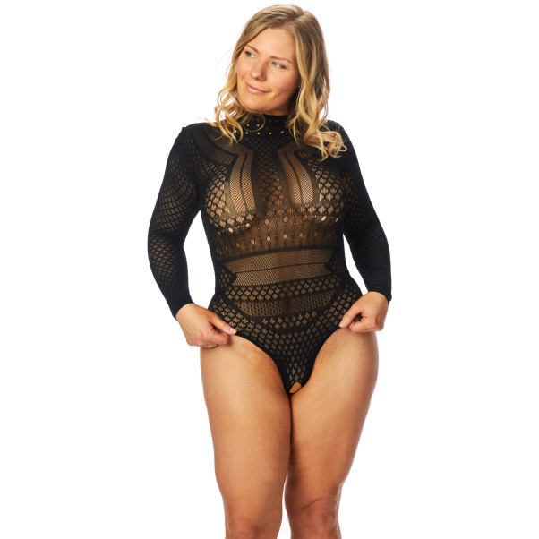 NORTIE Gry Kruisloze Bodystocking Plus Size