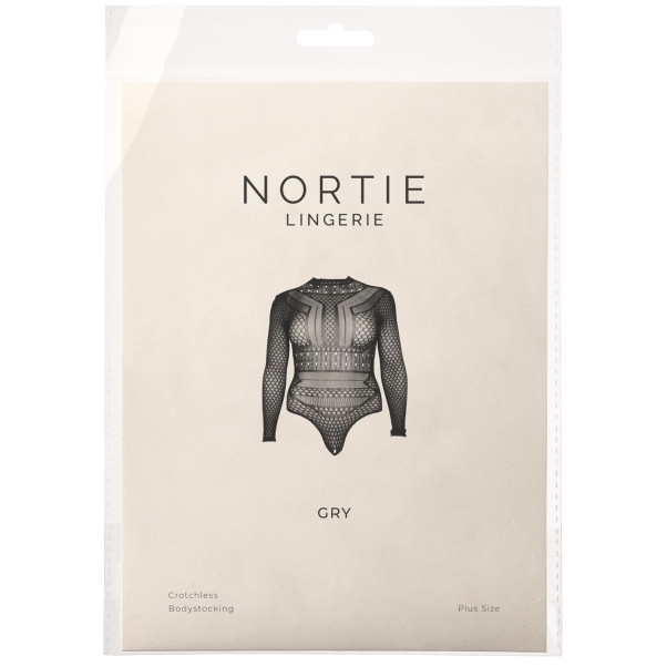 NORTIE Gry Kruisloze Bodystocking Plus Size