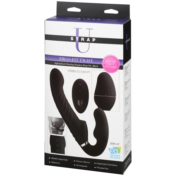 Strap U Ergo-Fit Twist Opblaasbare Vibrerende Strap-on