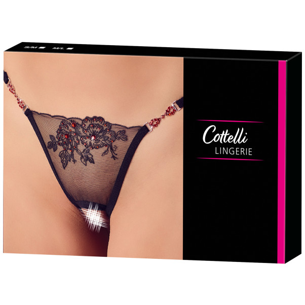 Cottelli Kruisloze G-String met Rode Strass Steentjes