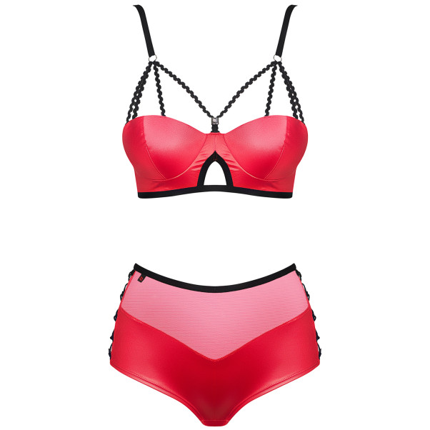 Obsessive Leatheria Rode Beha Set