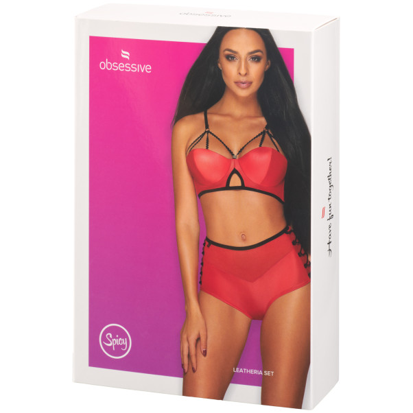 Obsessive Leatheria Rode Beha Set