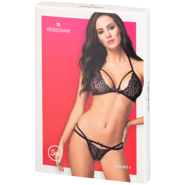 Obsessive Zwarte Beha met Halternek Set