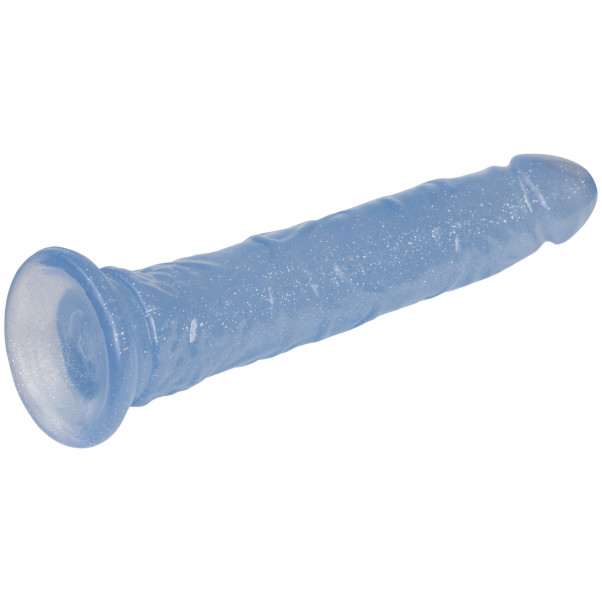 baseks Glitter Blue Dildo met Zuignap 20,5 cm