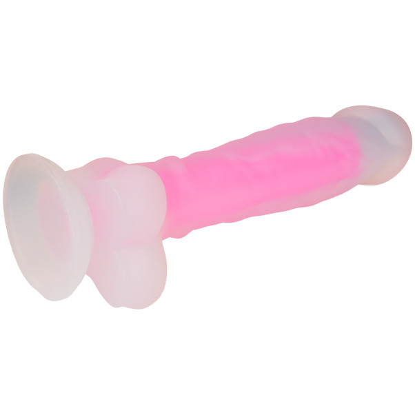 baseks Glow in the Dark Pink Dildo met Zuignap 21,5 cm