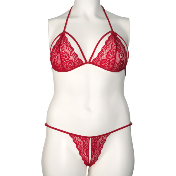 NORTIE Friia Red BH en Kruisloze G-string Set Plus Size