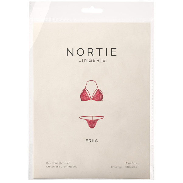 NORTIE Friia Red BH en Kruisloze G-string Set Plus Size