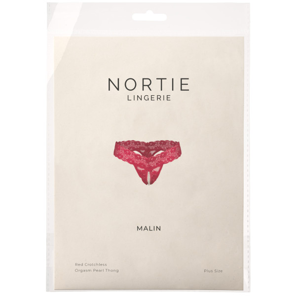NORTIE Malin Red Orgasm Kruisloze Parel G-string Plus Size