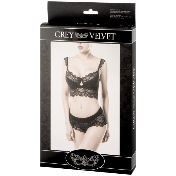 Grey Velvet Balconette Kanten Bh-set