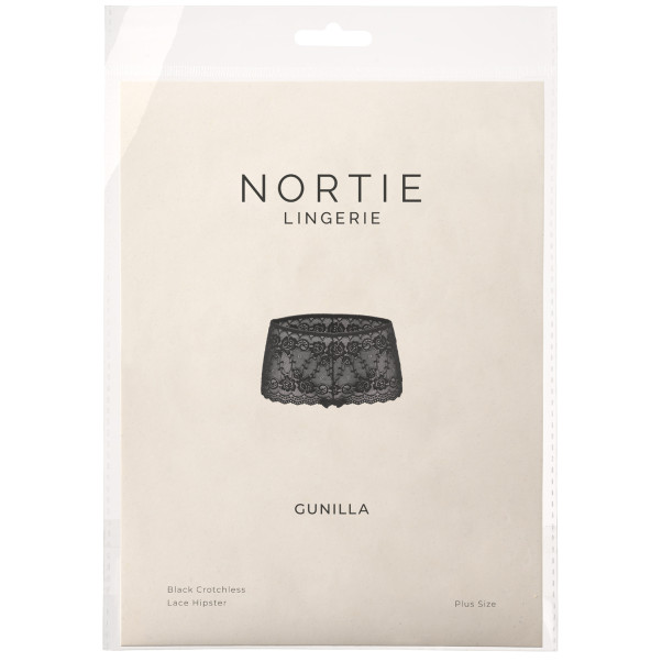 NORTIE Gunilla Black Kanten Kruisloze Hipster Plus Size